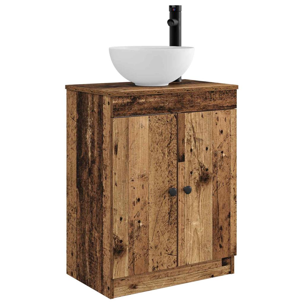 Bathroom Vanity with Washbasin Reclaimed Wood Look 54 x 35 x 83 cm