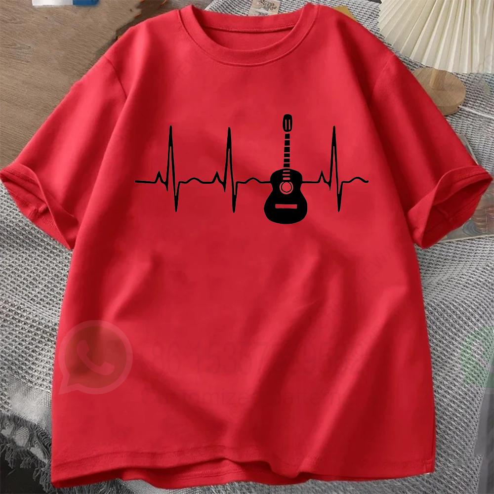 Funny Guitar Graphic Print Men TShirt Cotton Oneck Shortsleeved Tee Tshirts Unisex Casual Daily Life Outdoor TShirt Oversized