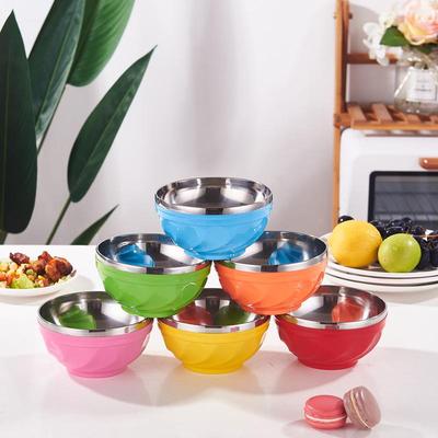 Ciotola per Bambini a Doppio Strato Isolante in Acciaio Inossidabile 304 - Design Creativo per Noodles, Zuppa, Riso - Ciotola Colorata per la Casa a Forma di Giglio.