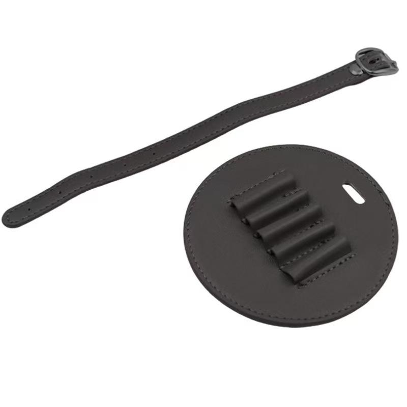 Round Leather Golf Tee Holder Keychain - Portable Outdoor Storage Sleeve