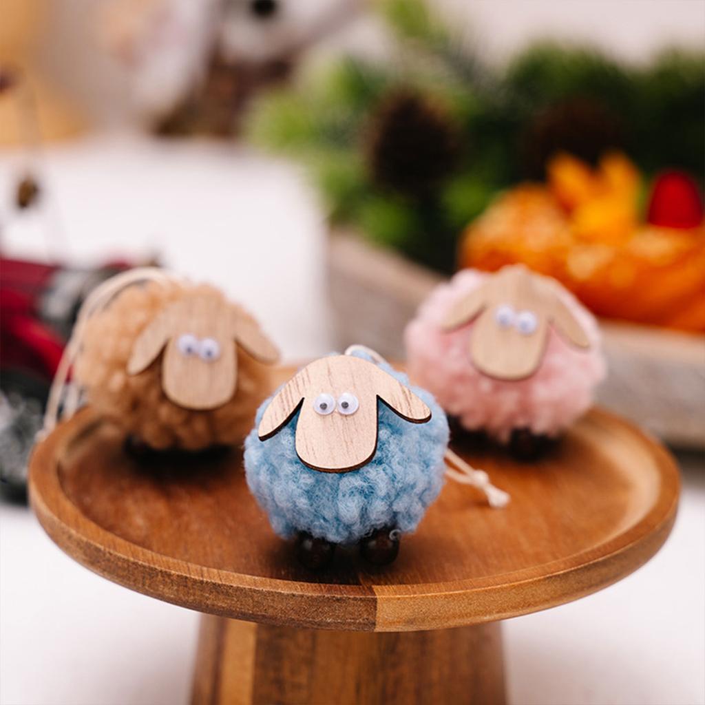 Set of 10 Soft Felt Sheep Christmas Tree Decorations Felt Sheep Hanging for Christmas Tree Ornamentation and Gifts