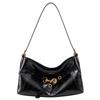 Cowhide Tote Bag Large Capacity Women's Leather Underarm Bag High Sense Commuter Shoulder Bag Retro Black Messenger Bag Bag