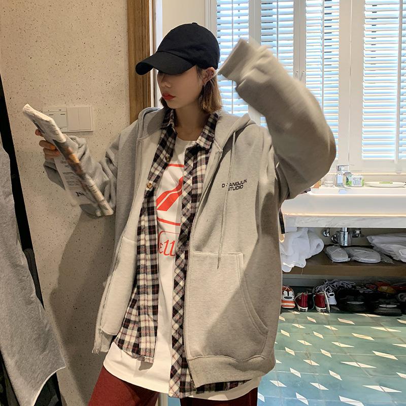 Women Long Sleeve Hooded O Neck Loose Pullovers Female Tops Solid Color Sweatshirts