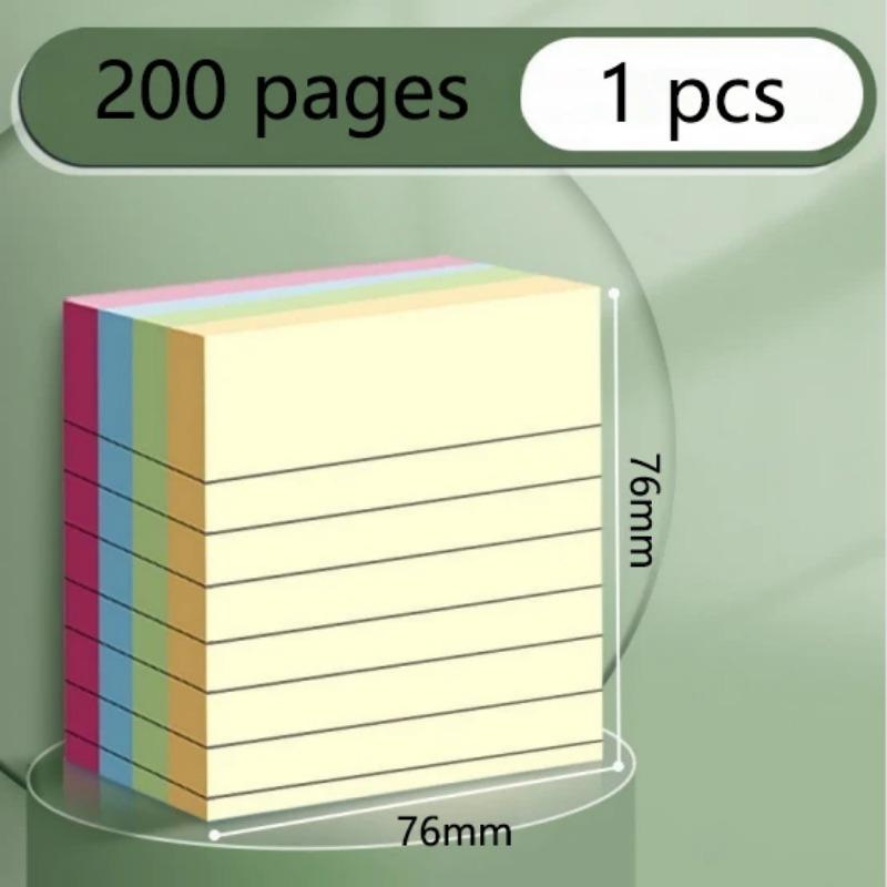 100/200 Pages of Horizontal Line Sticky Notes Paper Notebooks Large Student Office Sticky Notes Notebook Notes Article Summary