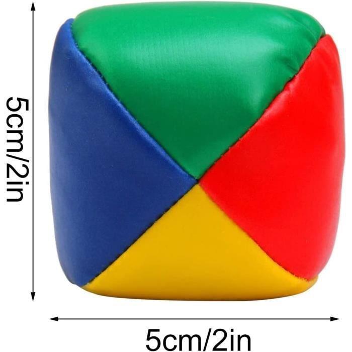Soft PU Leather Juggling Balls - Set of 6 - For Learning and Circus - Red, Blue, Green and Yellow