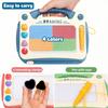 Kids Magnetic Drawing Board with Stand, 4-Color Erasable Doodle Board with Stamps, Portable Educational Drawing Toy for Toddlers
