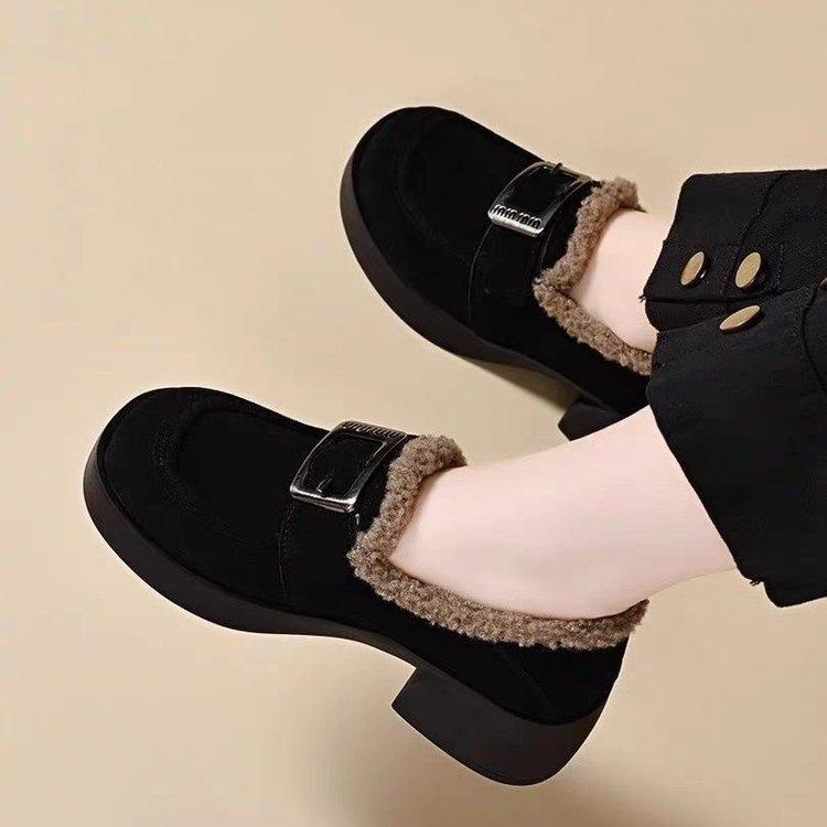 Women's soft elastic thick soles heightening winter warm anti-cold padded snow boots non-slip wear outdoor leisure sports fur cotton boots