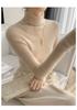 Damen nahtloser Kaschmir-Rollkragenpullover – Figurbetonter Strickpullover für Herbst/Winter