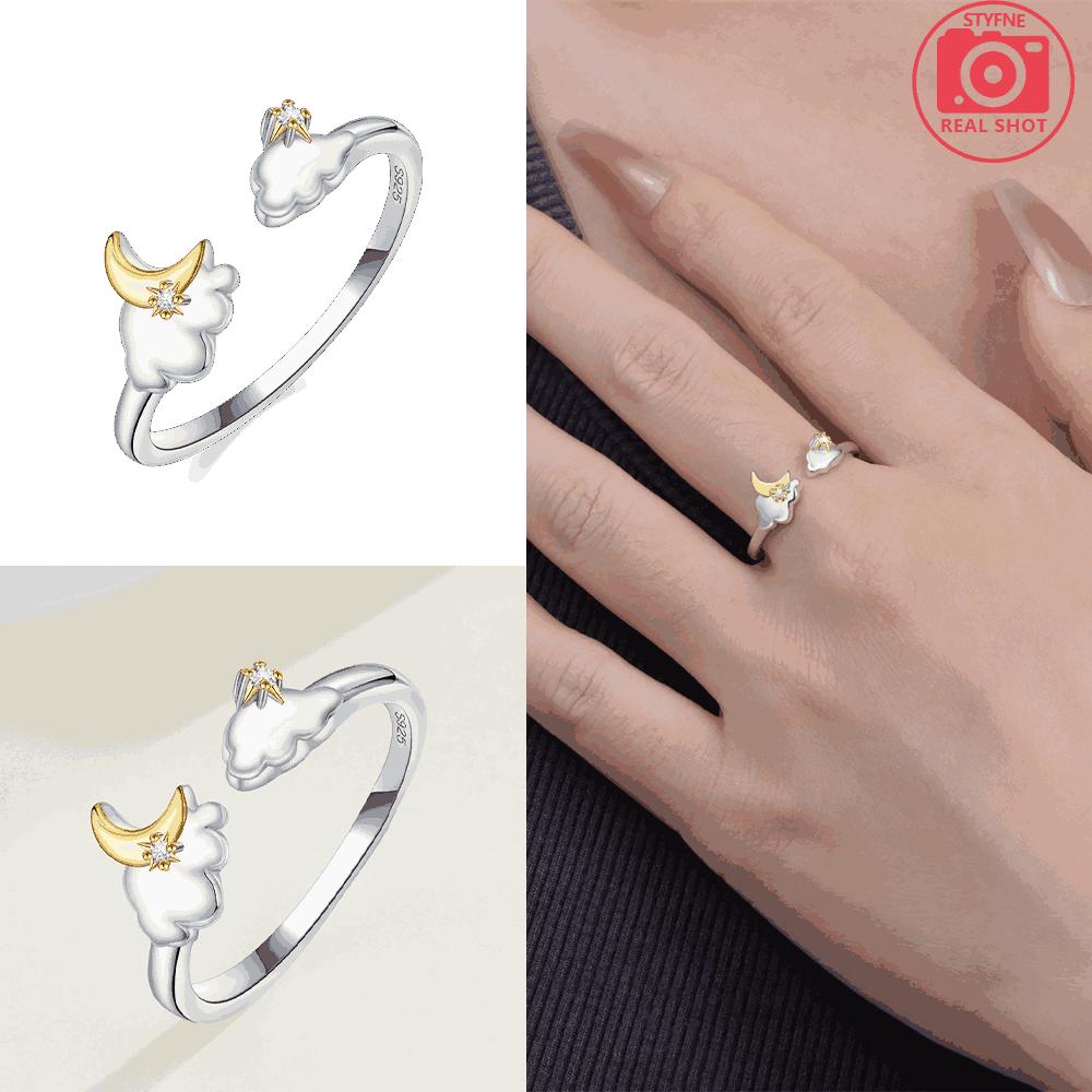 

Open Star Moon Ring Original Copper Cloud-Shaped Open Ring Valentine S Anniversary Fine Gift Women Jewelry