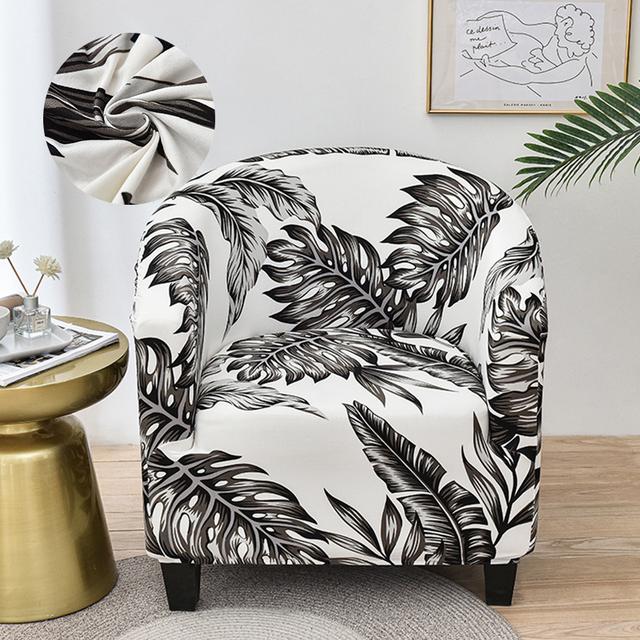 Levivel Club Chair Slipcover Stretch Armchair Printed Tub Chair Cover Living Sofa Cover Spandex Couch Cover Designed For Bar Counter Family Room