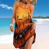 Women's Beach Dress Mini Dress Geometric Pattern  Print Casual Modern Dress Sleeveless Loose Fit Outdoor Daily Summer