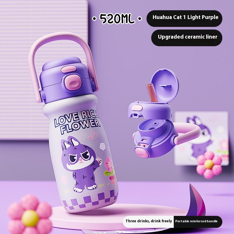 Gianxi Children's Insulated Cup Portable Water Bottle for School Primary School and Kindergarten Straws Water Cup Insulated Cup