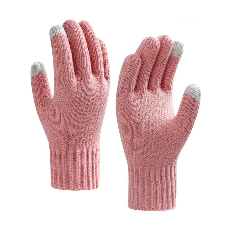 Fleece gloves winter jacquard knitted wool women's cycling warm and cold gloves