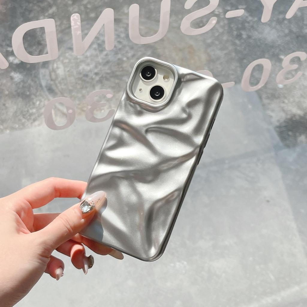 Creative Silver Phone Case for iPhone 12, iPhone 13, iPhone 14