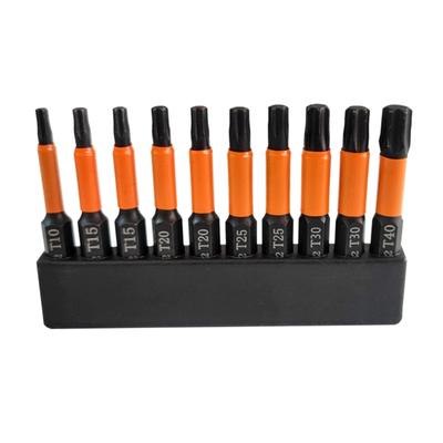 10 sztuk Zestaw bitów Torx 1/4 cala Zestaw bitów do wkrętaka Torx Adapter magnetyczny udarowy Zestaw bitów do wkrętaka sześciokątnego Narzędzie do naprawy