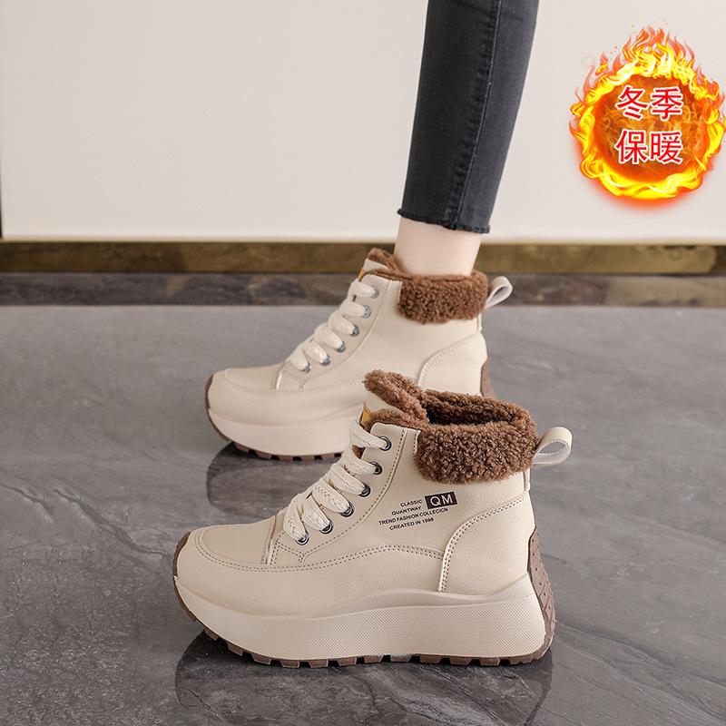 Зимние ботинки на меху новые на толстой подошве теплые высокие хлопковые ботинки короткие ботинки нескользящие мягкая подошва хлопковые ботинки 35