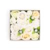 Soap Flowers Square Box Wedding, White and Ivory