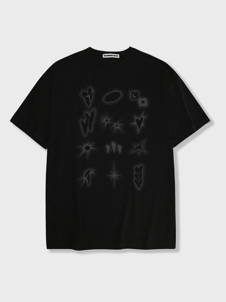 CHICKS Cosmic Love Short Sleeve T-Shirt Black