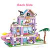 Friends City House Summer Holiday Slide Pool Villa Apartment MOC Building Blocks Set Figure DIY Toys for Christmas Gift