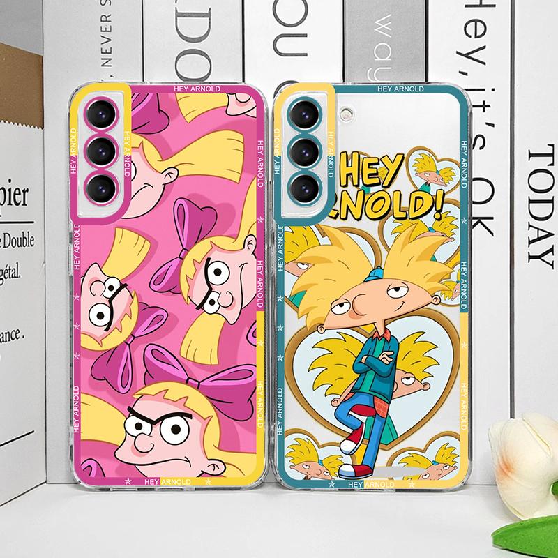 Hey A_Arnolds Helga Cartoon Phone Case for Samsung Galaxy A55 A54 A53 A51 A70 A32 A31 A22 A13 A52 5G Transparent Soft Cover Skin