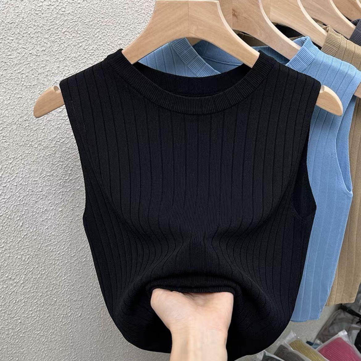 

2026 Loose Ice Silk Summer Vest S (80-90 jin) чёрный