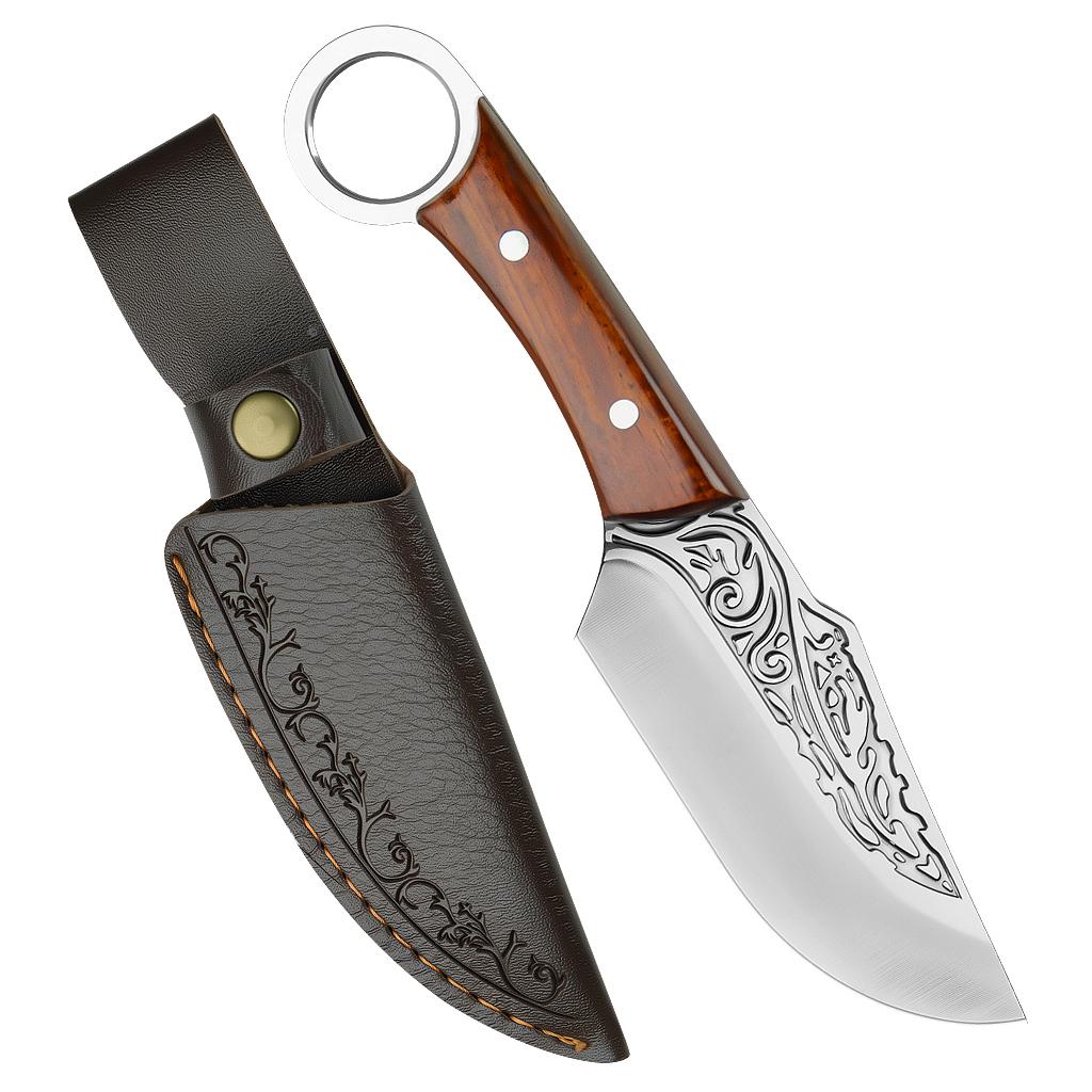 Универсальный нож для нарезки мяса, фруктов, разделки, мясницкий нож, шеф-повар, кухонный тесак, ручная работа, деревянная ручка 1PCS