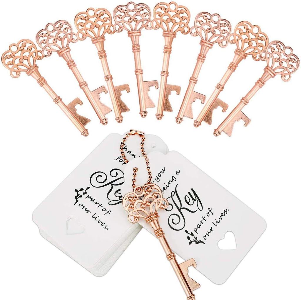 50Pcs Crown Key Bottle Opener Beer Wine Opener Wedding Favors Gifts for Guests Rustic Home  Party Decoration Gift