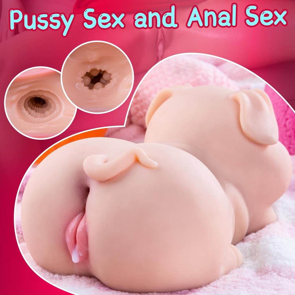 Realistic Sex Doll Male Masturbator Cute Piggy,Sex Toys for Men,Full Size Sex Doll Torso for Vaginal Anal Oral Sex Pocket Female Sex Torso Adult Toys