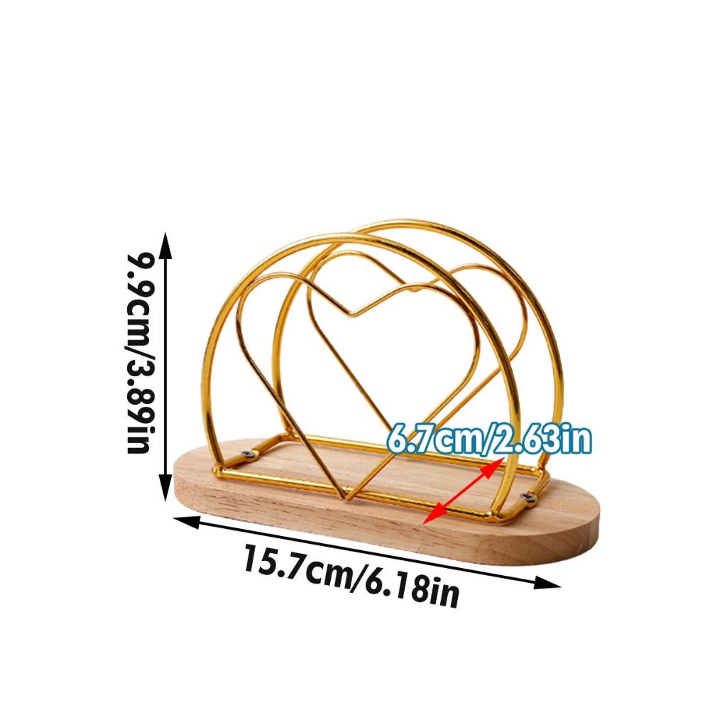 New Wood Base Iron Napkin Holder Modern Style Stable Countertop Napkin Organizer Paper Dispenser Rack Table Decoration