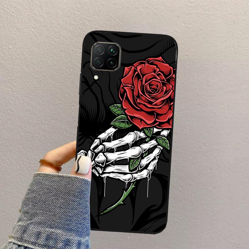 

Skeleton Hand Rose Gothic For Huawei Nova Y70 Y90 Y60 Y73 Y72 Y61 Y91 12s 12i 11i 8i 9 10 SE P40 Lite P60 P30 Pro Case Huawei Nova 11