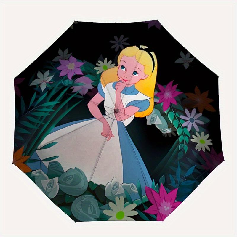 

1pc Alice in Wonderland Automatic Open/close Folding Umbrella, Compact Portable Travel Umbrella, Perfect Gift for Friends yy250812001