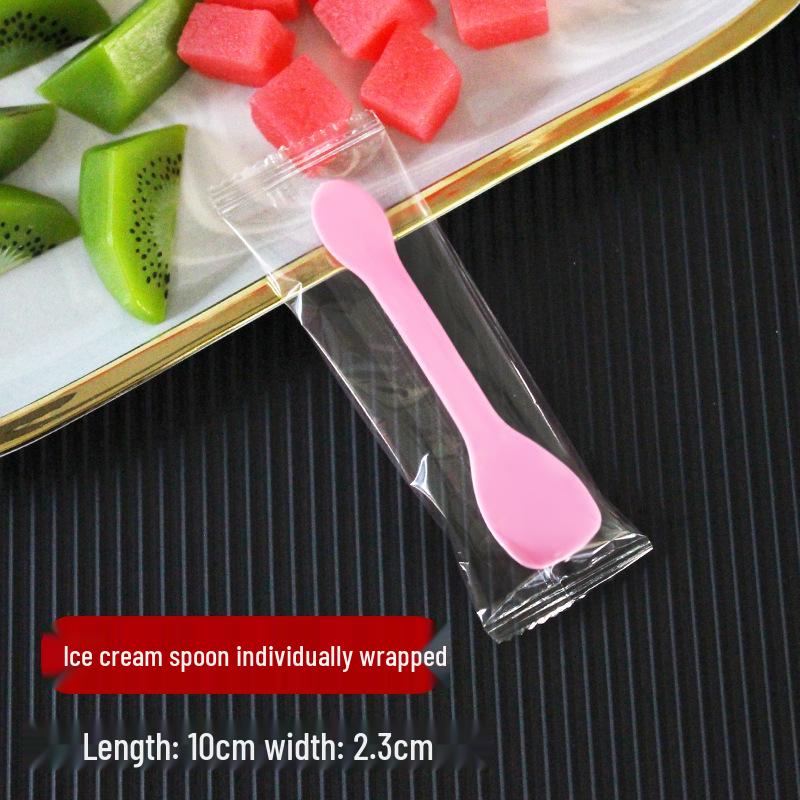 Individually Packaged Transparent Disposable Tasting Spoons for Ice Cream, Yogurt, and Pudding