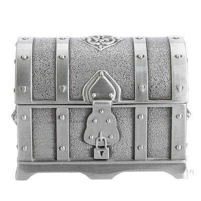 Antike kleine Piratenschatzkiste Hochzeits-Schmuck-Geschenkbox Zinklegierung Aufbewahrungskoffer
