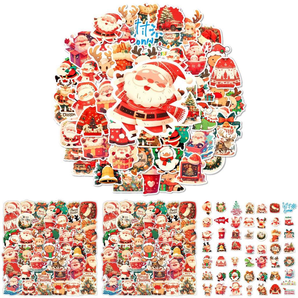 Stickers 50pcs Christmas Santa Claus Waterproof Cartoon Decal Car Decor Laptop