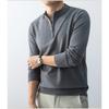 Men S Half High Neck Zip Knit Sweater Long Sleeve Top