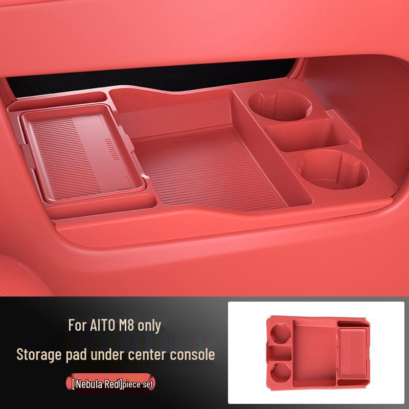 Compatible with 25 AITO M8 Models: Center Console Lower Glasses and Storage Box for Car Accessories