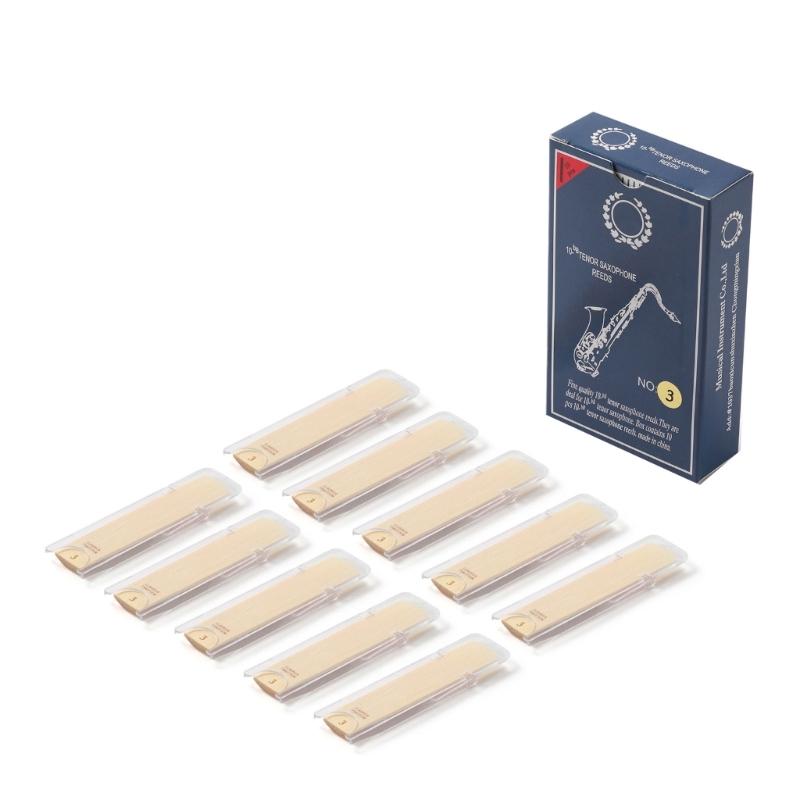 

10Pcs Bb Tenors Sax Reeds Hardness Strength 2.0/2.5/3.0 Saxophone Reed Instrument Accessory High-strength Reed Durable