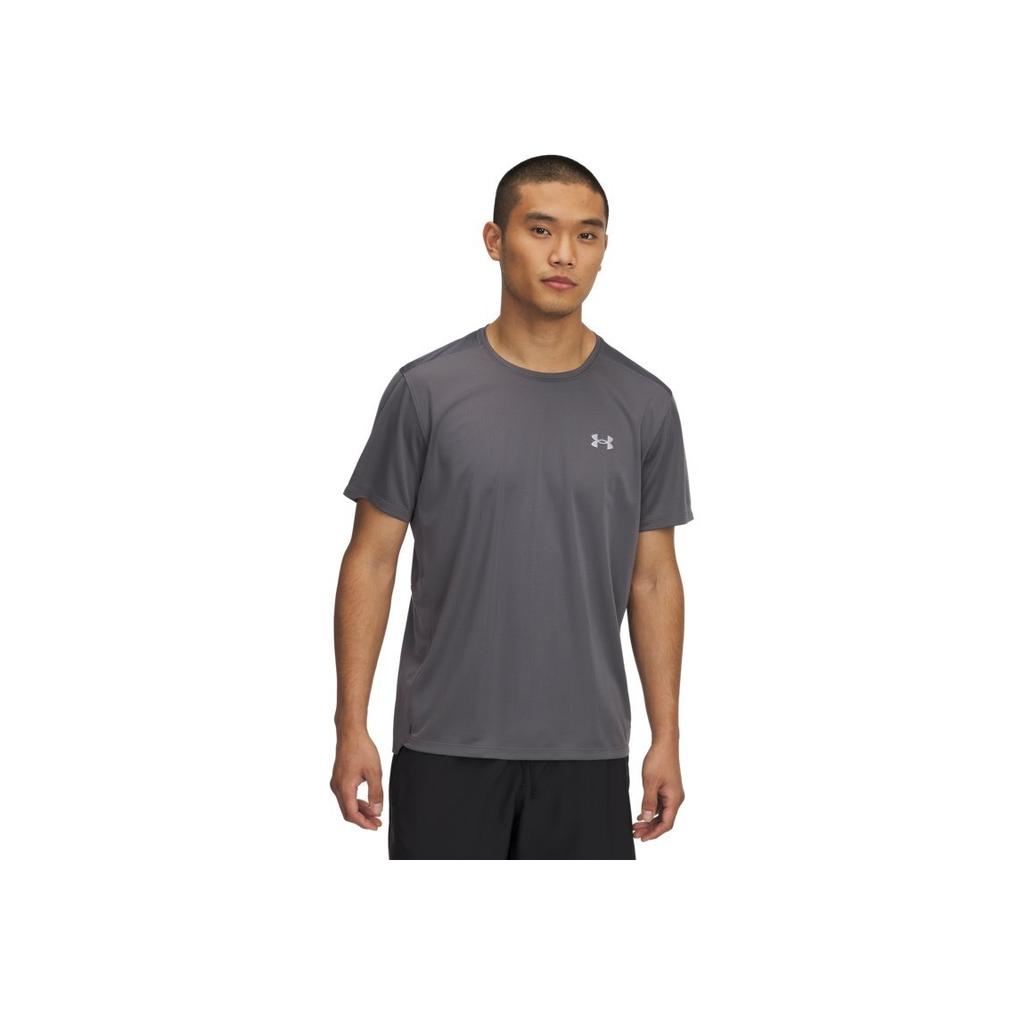 Under Armour Speed Stride 2.0 S potlačou loga Odolné Pohodlné Voľný strih Športové tričko Pánske Topy Rhino-Gray 1369743-025