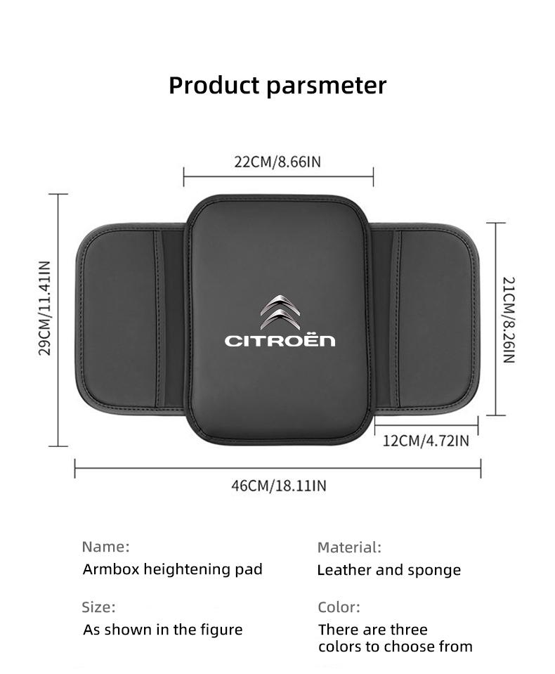 Box na loketní opěrku auta Měkká podložka Polštářek na loket pro Citroen C4 C3 C5 AIRCROSS C5X e-C4 X e-C3 C-Crosser C-Elysee C4 Cactus C1 Berlingo C6
