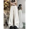 Women Harajuku High Waist Straight Jeans Streetwear Fashion Casual Denim Pants Women Wide Leg Solid Color Jeans