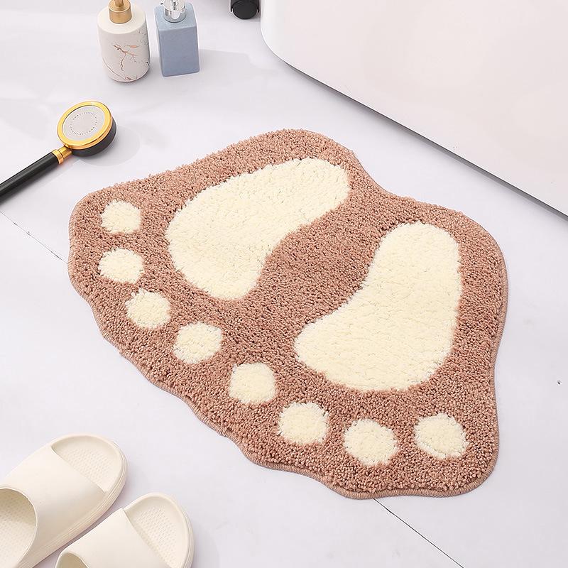 Cartoon Foot Shaped Toilet Mat Absorbent Non-Slip Mats Comfortable Resistant Carpet Washable Household Door Pads Nordic Style Thickened Bathroom Mat