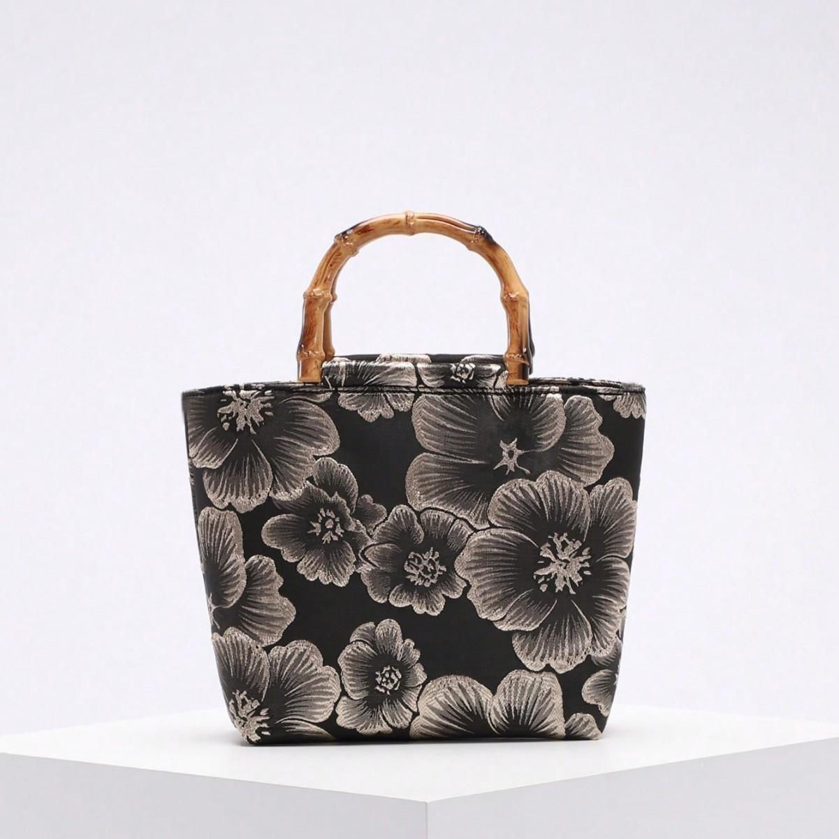 

Жіноча ткана сумка-тоут з квітковою вишивкою Стильна пляжна наплічна сумка для жінок Сумка-тоут для відпустки Сумка-тоут Верхня сумка Клатч Вечірні гаманці