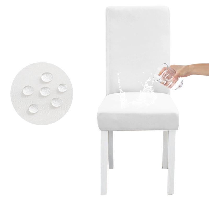 

Водонепроницаемый эластичный чехол на стул для столовой, кухни, свадьбы, отеля, банкета, ресторана, антигрязный чехол на сиденье Housse De Chaise белый