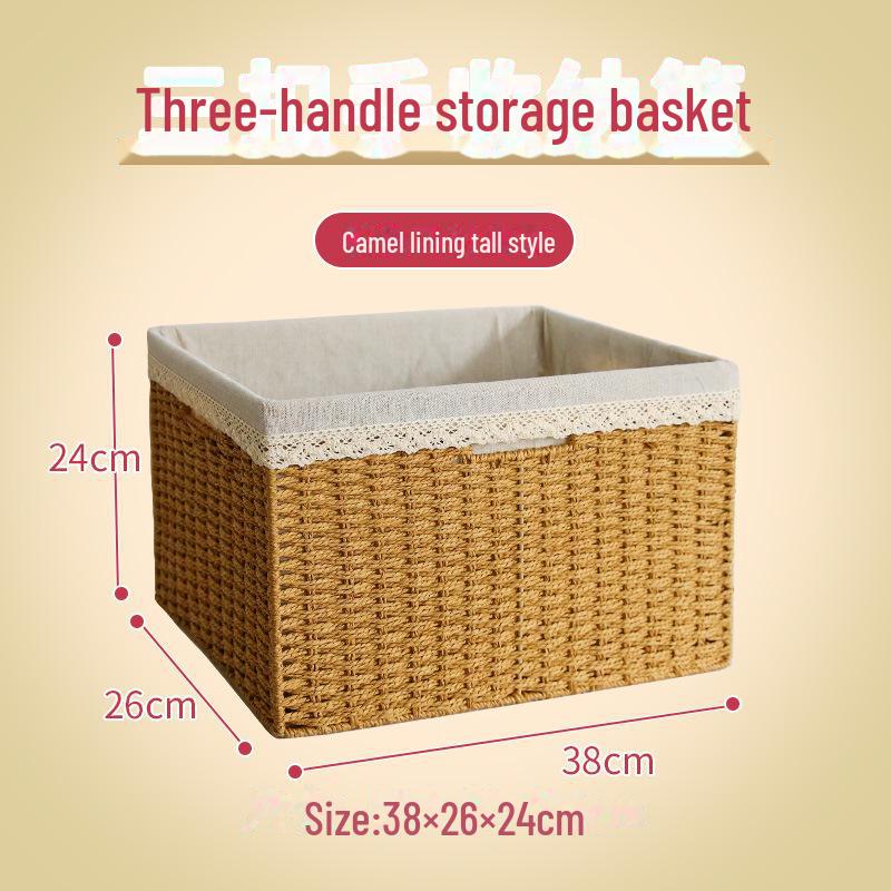 

Плетеная настольная корзина для хранения игрушек и закусок