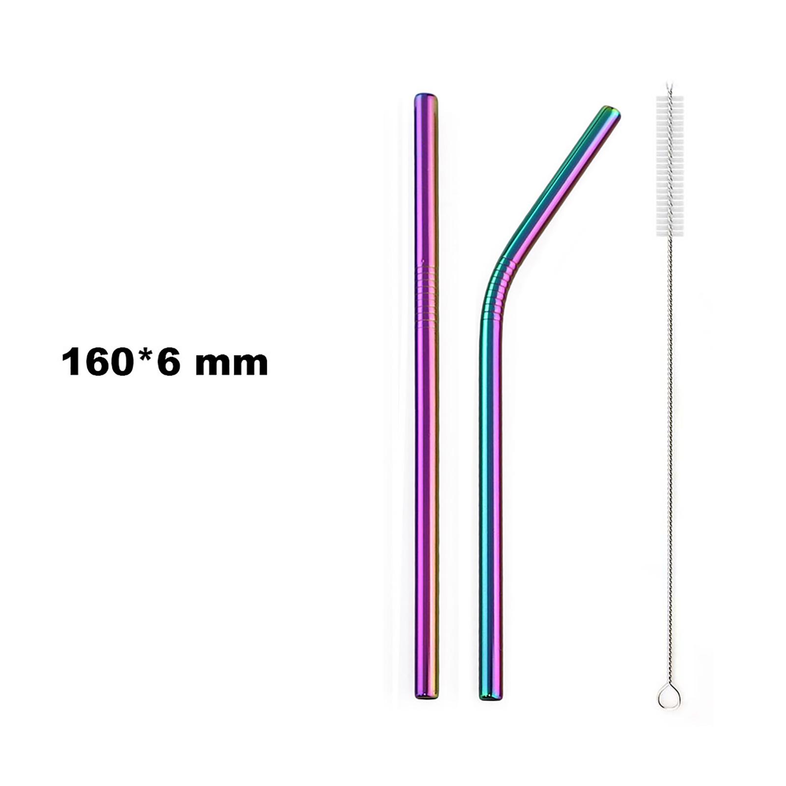

2 шт., трубочки для питья, 18/10, соломинка из нержавеющей стали, многоразовая соломинка, цветная соломинка Mteal, соломинка для кофе, вечеринки, бара, соломинка для чистки