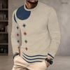 Men S Plus Size Round Neck Long Sleeve Vintage American Flag Printed Pullover T Shirt Straight Hem