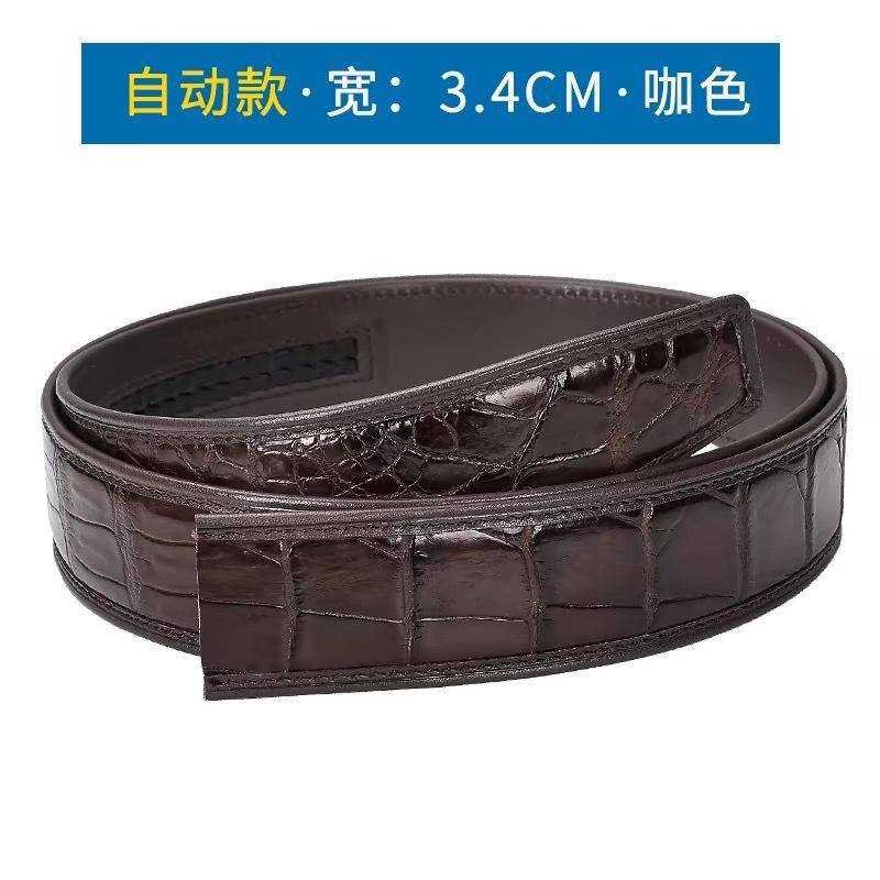 Alligator Leather Belt Does Not Take The Lead, Smooth Buckle Belt Body Does Not Buckle, Headless Men'S Belt Strip, High-End Leather