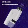 Handheld Microscope Kit Lab LED Light 60X-120X Lab Mini Handheld  Battery Powered Microscope With LED Light Kids Science