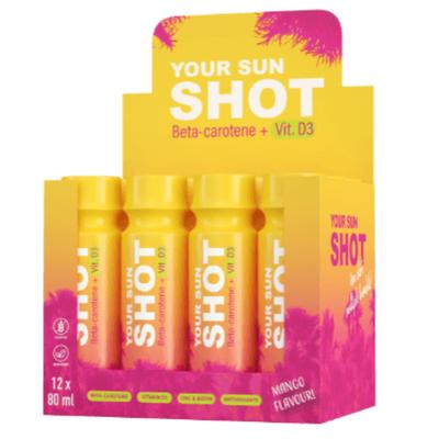 Your Sun Shot Mango mit Vitamin D3 Sonnenschutzgetränk 80 ml x 12 Stück
