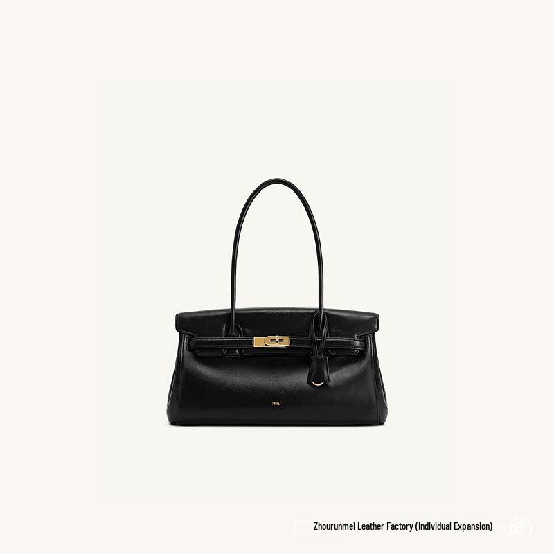 JWPEI Yara Genuine Leather Baguette Shoulder Bag - 2025 New Design for Women Without Gift Box чёрный